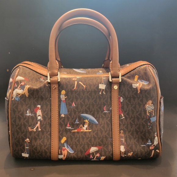 Michael Kors Brown Satchel with Nautical Print NO MAJOR CALLOUTS - Picture 3 of 9